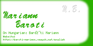 mariann baroti business card